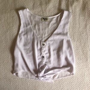 Show Me Your Mumu White Cropped Tie Tank Top